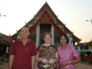 My paw and mae on a tour of the wats in Ayutthaya.
