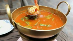 Thai sour curry with shrimp
